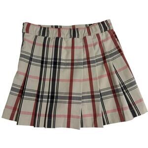 NWOT Nordstrom Pleated Plaid Skort Ivory Dove Girls 10